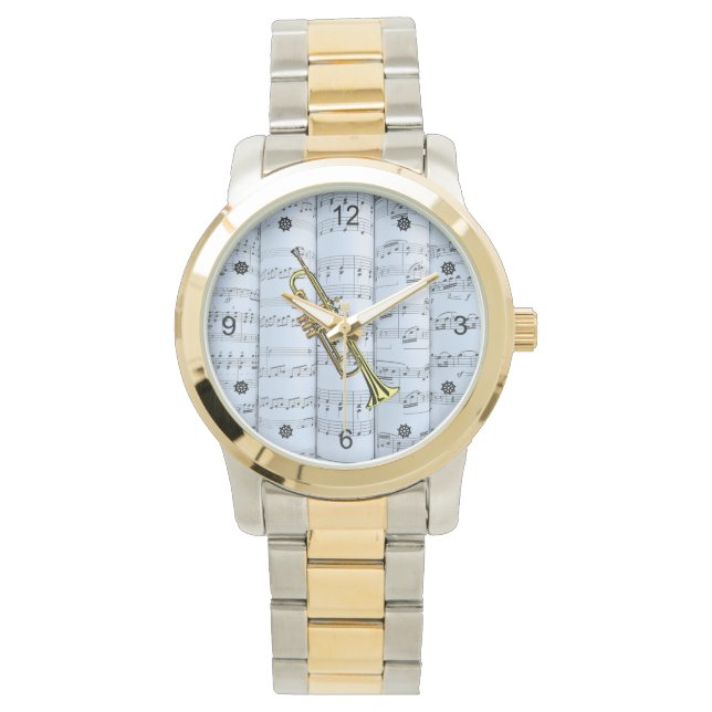 Relógio Trompete~Música em Folha Rolada~Fundo de Tonalidad (Frente)