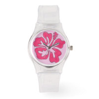 Tropical Havaiana Hibiscus Flower Watch - Rosa