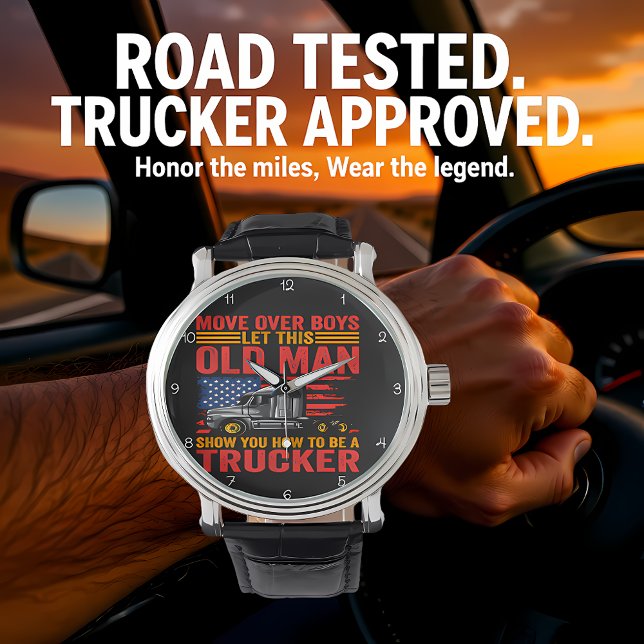 Relógio Truckers Move America: Flag Background (Criador carregado)