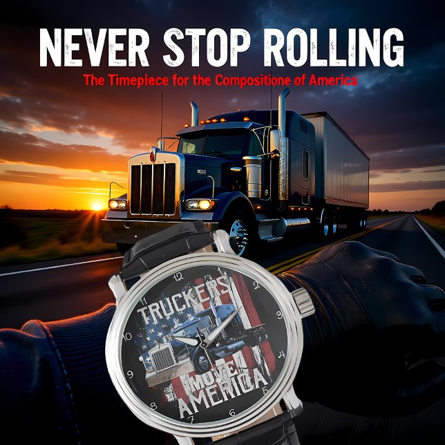 Relógio Truckers Move America Patriotic (Criador carregado)