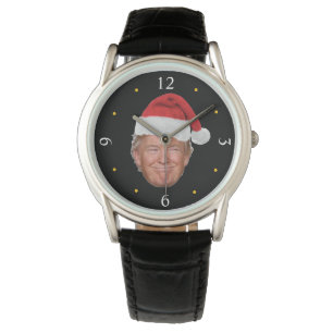 Relógio Trump Santa Hat: Design de Natal Patriótico