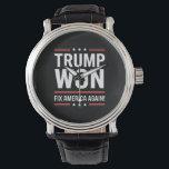 Relógio Trump Venceu MAGA Trump Vencedor 2024 Conserta a A<br><div class="desc">Trump Venceu MAGA Trump Vencedor 2024 Conserta a América Novamente</div>