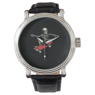 Relógio truque de ollie skate skull