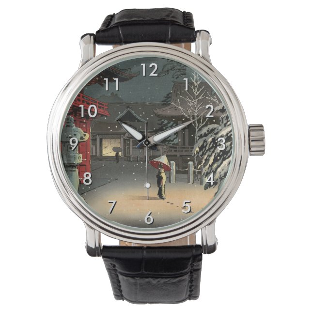 Relógio Tsuchiya Koitsu - Neve no Santuário Nezu (Frente)