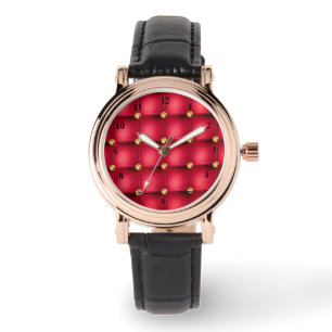 Relógio Tuftado de Diamante Ouro Vermelho