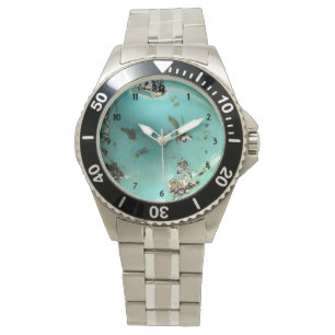 Relógio Turquesa Gemstone Image Men's Stainless Steel