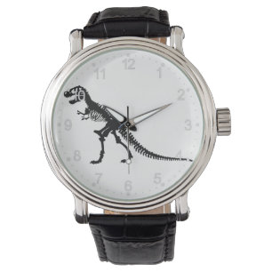 Relógio Tyrannosaurus Skeleton - Escolha a cor de fundo