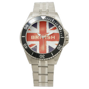 Relógio UK Flag Union Jack Custom Steel Watch