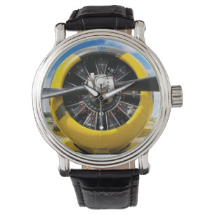 Relógio Único close up amarelo da hélice do plano do