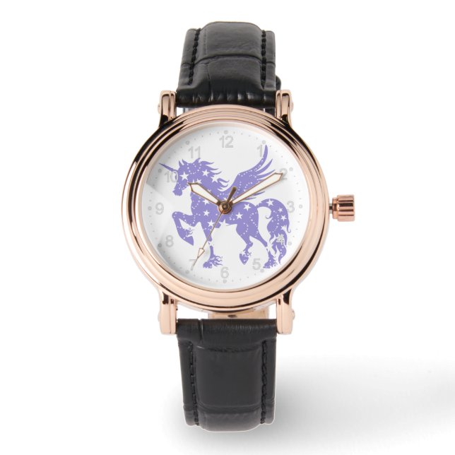Relógio Unicorn pegasus - Escolher cor de fundo (Frente)
