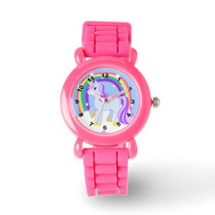 Relógio Unicórnio Sparkly bonito com arco-íris