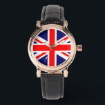 Relógio Union Jack Flag Watch<br><div class="desc">Women's watch with image of the Union Jack Flag,  in red,  white and blue.</div>