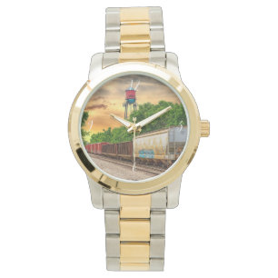 Relógio Urban Steam Punk Sunset Monitoramento Dourado