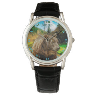 Relógio Urso de urso grande e paisagem bonita das