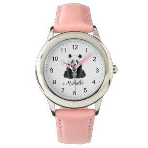 Relógio Urso Panda Fofo Moderno Personalizado