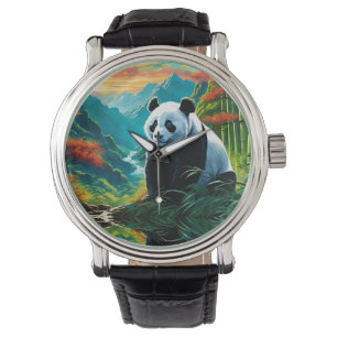 Relógio Urso Panda nas nuvens