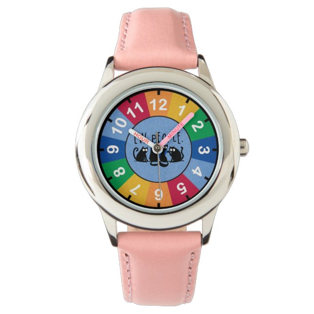 Relógio Uw Pessoas Engraçadas Gatos Pretos (Frente)