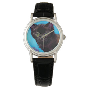 Relógio Van Gogh Cat e Flores