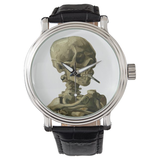 Relógio Van Gogh, Skeleton with a burning cigarette (Frente)