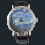 Relógio VAN GOGH Starry Night<br><div class="desc">"van gogh vincent",  noite estrelada,  "pintura famosa",  vintage,  estrelas,  céu,  "bela arte",  azul</div>