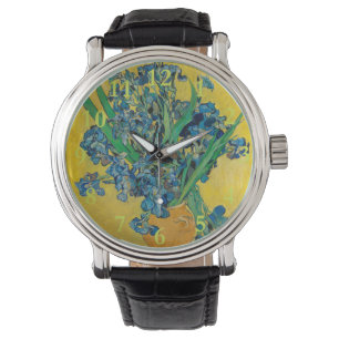 Relógio Vaso Van Gogh com Íris Impressionismo Clássico