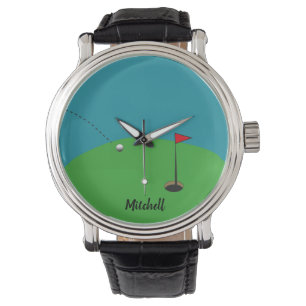 Relógio Verde de Golfe Personalizado