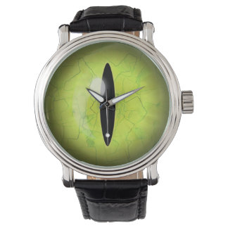 Relógio Verde limão Amarelo Cobra Olho Olho Olho Vigiar