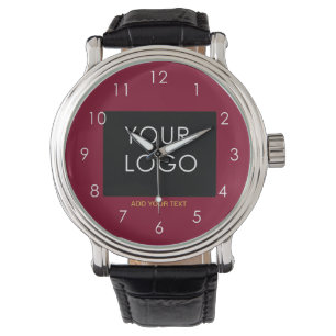 Relógio Vermelho brilhante Empresa personalizável adicione