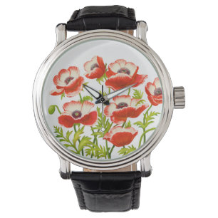Relógio vermelho das flores da papoila oriental