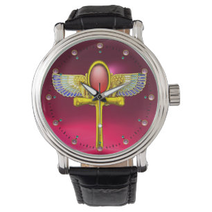 Relógio VERMELHO TALISMAN/EGÍPCIA ANKH CORNUCOPIA Pink