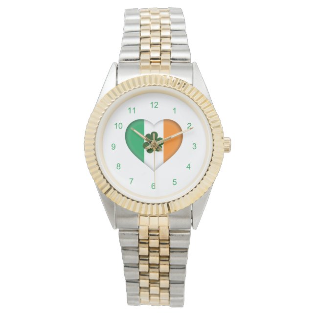 Relógio Vestuário com Irish Heart Shamrock Watch (Frente)