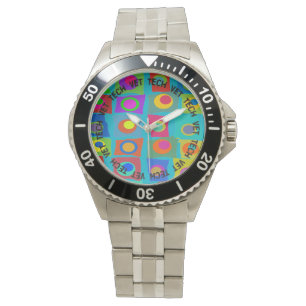 Relógio Vet Tech Watch Funky Abstract Design Blue