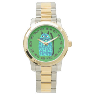 Relógio Vet Tech Watch whimsic cat Design Blue