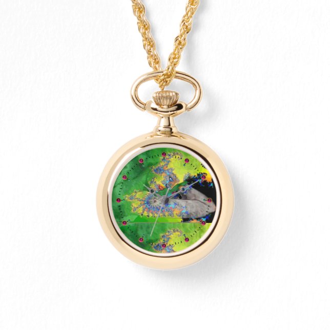 RELÓGIO VIBRAÇÕES DE MATÉRIA, MULHER FRACTAL NO AMARELO VE (Frente)