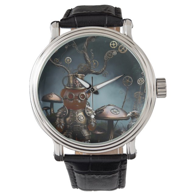 Relógio Victorian Clockwork Gummy Bear Mechanical Raven (Frente)