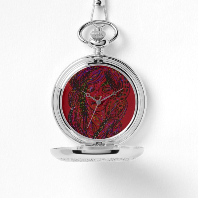 Relógio Victorian Era Dreamer Girl Silver Pocket Watch (Frente)