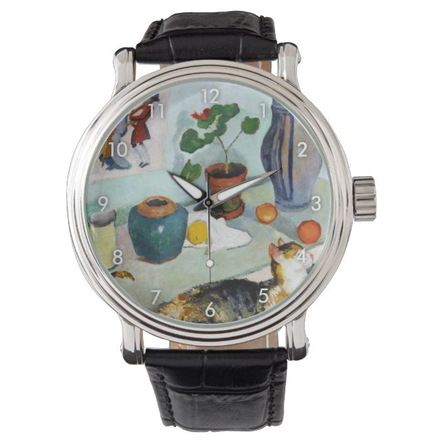 Relógio Vida de Gato e Estática, August Macke (Frente)
