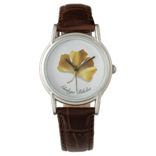 Relógio Vida Herbal do Ouro Ginkgo Biloba personalizável