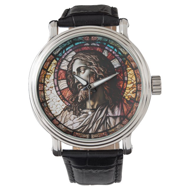 Relógio Vidro Apanhado Jesus Design (Frente)