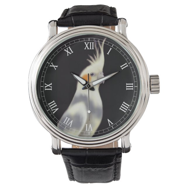 Relógio Vigia de Cockatiel com Pico Amigável (Frente)