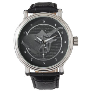 Relógio Vigia de pulso elétrico preto-e-branco