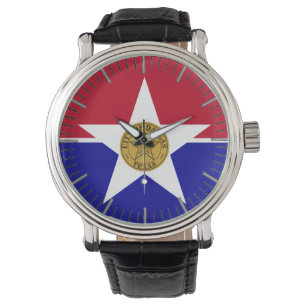 Relógio Vigilância Patriótica com Bandeira de Dallas