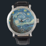 Relógio Vincent Van Gogh é a noite estelar<br><div class="desc">Starry Night é uma pintura do artista poste-impressionista holandês Vincent van Gogh. Pintado em junho de 1889, mostra a visão fora da janela do seu quarto sanitário no Santo-Rémy-de-Provence (no sul da França) à noite, embora tenha sido pintado da memória durante o dia. A pintura está entre as mais conhecidas...</div>
