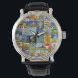 Relógio Vincent van Gogh - Masterworks Mosaic Patchwork<br><div class="desc">Vincent van Gogh - Colheita de Obras Domésticas,  Grade 6x6</div>