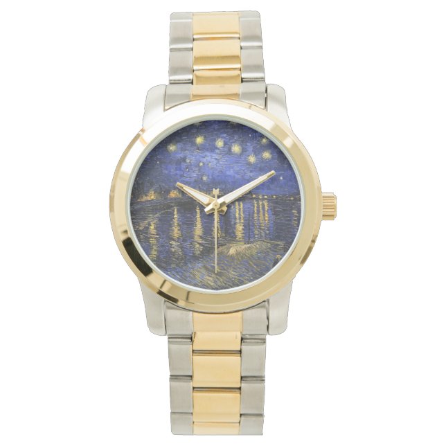 Relógio Vincent Van Gogh Starry Night Sobre O Ródano (Frente)