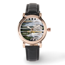 Relógio Vinhetas de Lacrosse com Aquarela