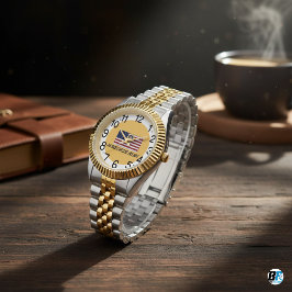 Relógio Vintage American Flag Com "Faça Excelente Novament