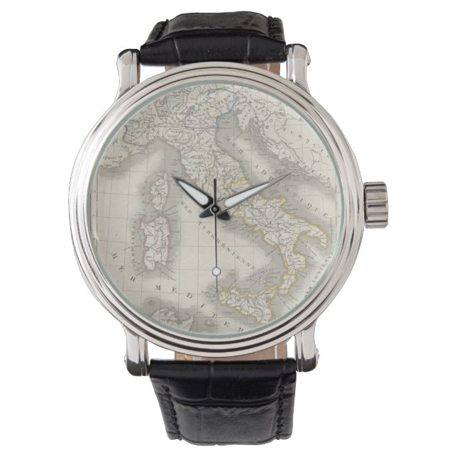 Relógio Vintage antiga antiga Itália mapa hipster legal (Frente)