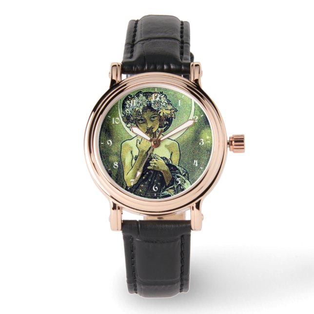 Relógio Vintage Art Nouveau A Lua de Mucha (Frente)