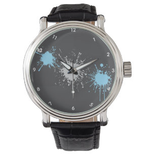 Relógio Vintage Black Leather Strap eWatch